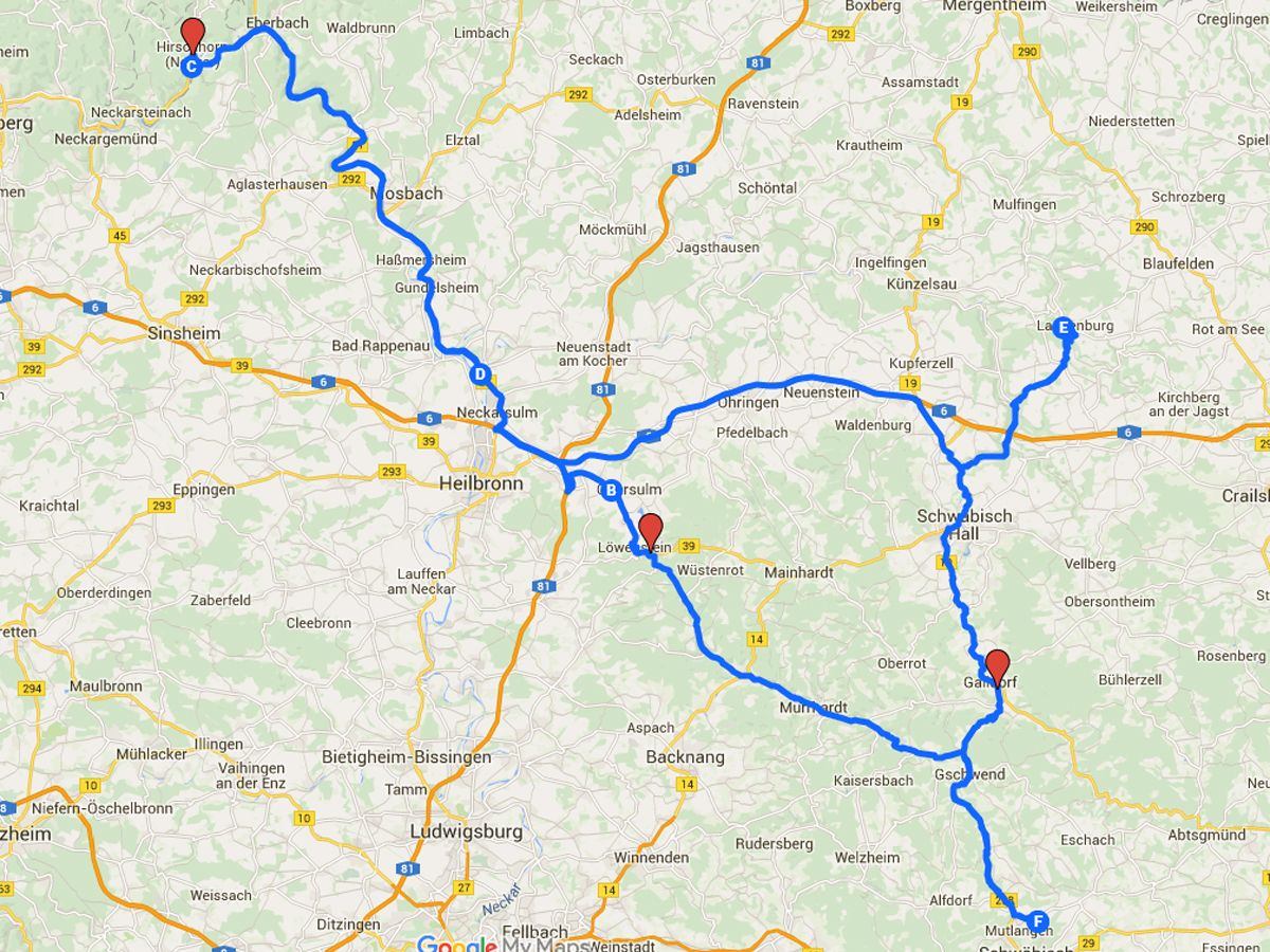 Neckarrunde mit dem Motorrad