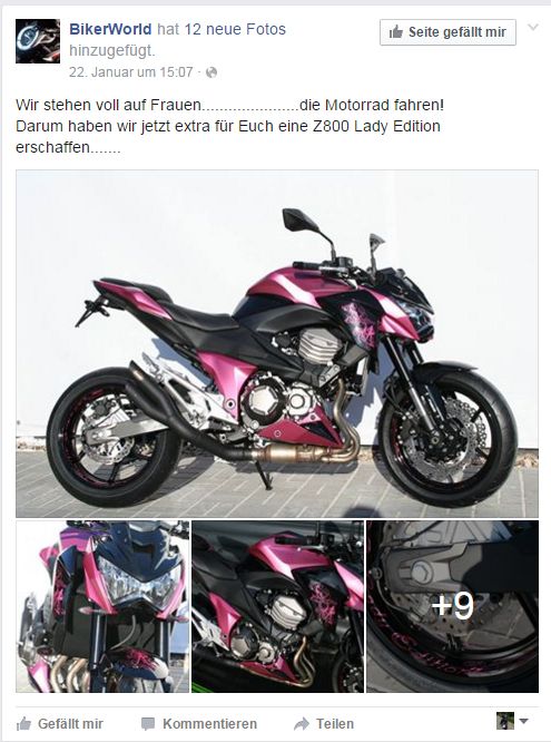 Pinkes Motorrad Ladies Edition