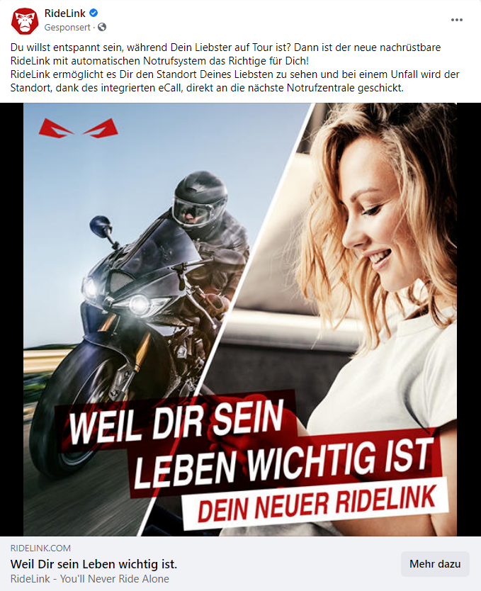 Ride Link Werbung