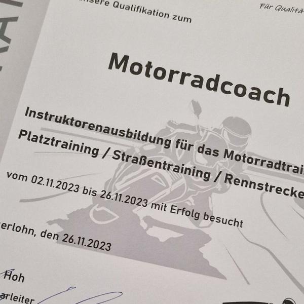 Jetzt bin ich Motorrad Coach