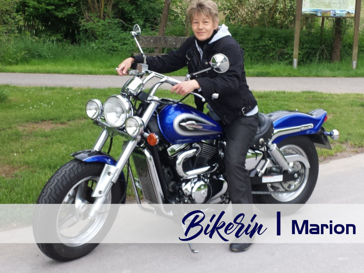 Bikerin Marion mit ihrer Marauder